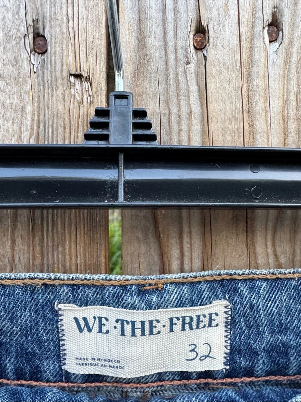 We The Free boomerang long denim short